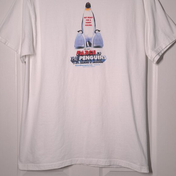 Farce of the Penguins USED Shirt (L, Y2K, 2006, Promo, Bob Saget, Comedy) - Picture 6 of 7